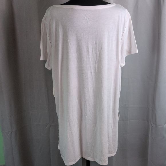 White Short Sleeve Tee with Red Text - Picture 2 of 7